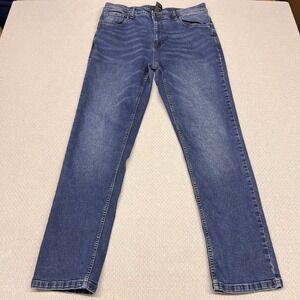 Men's PERFECT JEANS Slim Straight Blue Jeans 36x34